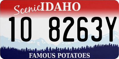 ID license plate 1O8263Y