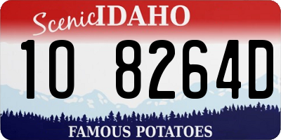 ID license plate 1O8264D