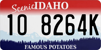 ID license plate 1O8264K