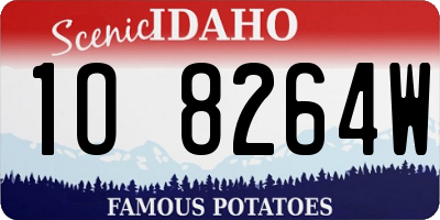 ID license plate 1O8264W