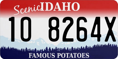 ID license plate 1O8264X