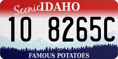 ID license plate 1O8265C