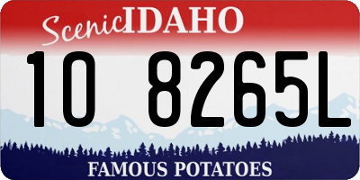 ID license plate 1O8265L