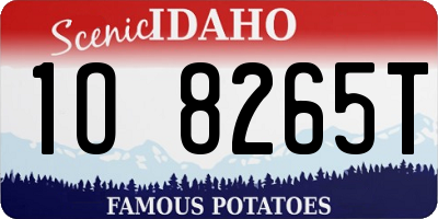 ID license plate 1O8265T