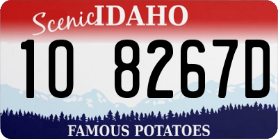 ID license plate 1O8267D