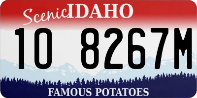 ID license plate 1O8267M