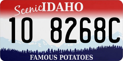 ID license plate 1O8268C