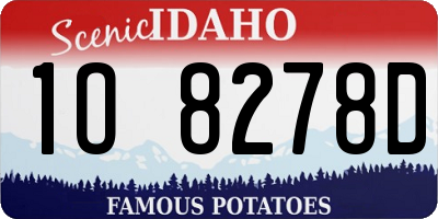 ID license plate 1O8278D