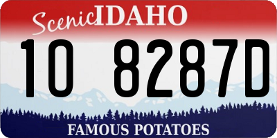 ID license plate 1O8287D