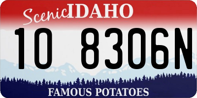ID license plate 1O8306N