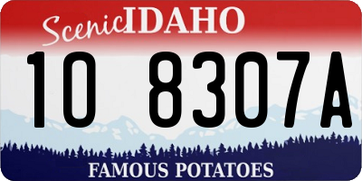 ID license plate 1O8307A
