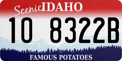 ID license plate 1O8322B