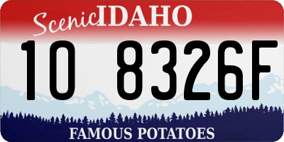 ID license plate 1O8326F
