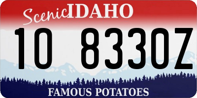 ID license plate 1O8330Z