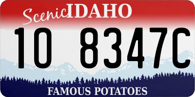 ID license plate 1O8347C
