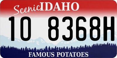 ID license plate 1O8368H