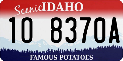 ID license plate 1O8370A
