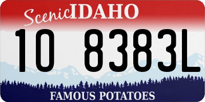 ID license plate 1O8383L