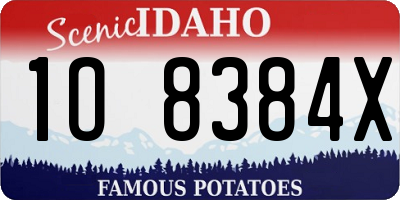 ID license plate 1O8384X
