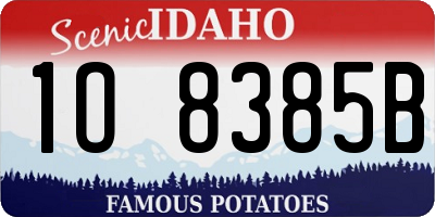 ID license plate 1O8385B