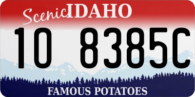 ID license plate 1O8385C