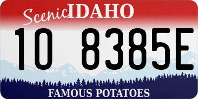 ID license plate 1O8385E
