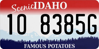 ID license plate 1O8385G