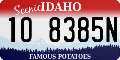 ID license plate 1O8385N