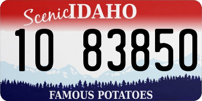 ID license plate 1O8385O