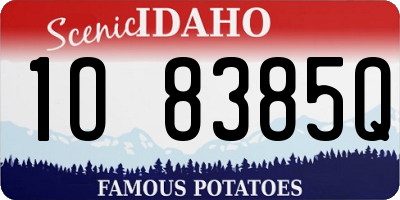ID license plate 1O8385Q