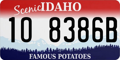 ID license plate 1O8386B