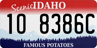 ID license plate 1O8386C