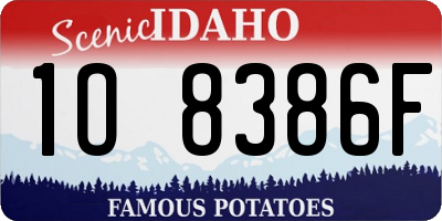 ID license plate 1O8386F