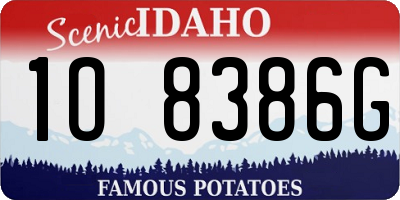 ID license plate 1O8386G