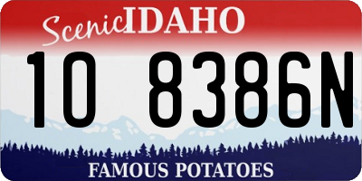 ID license plate 1O8386N