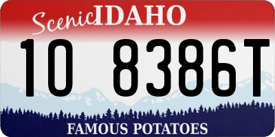 ID license plate 1O8386T