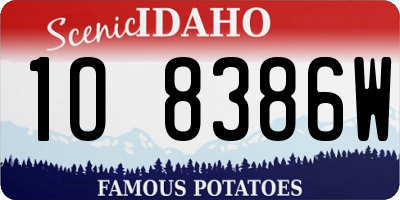 ID license plate 1O8386W