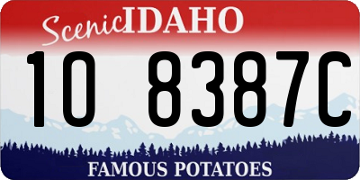 ID license plate 1O8387C