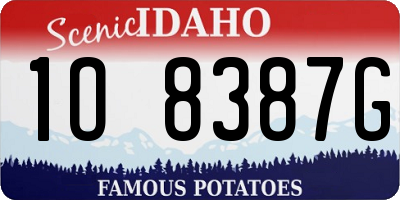 ID license plate 1O8387G
