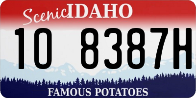 ID license plate 1O8387H