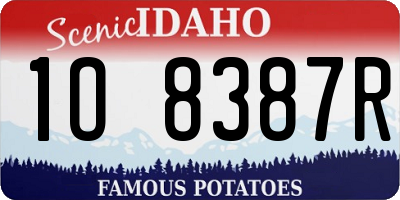 ID license plate 1O8387R