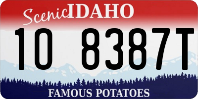 ID license plate 1O8387T