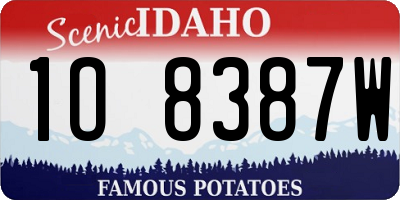 ID license plate 1O8387W