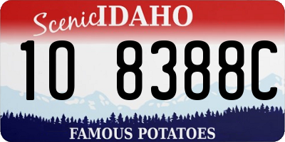 ID license plate 1O8388C