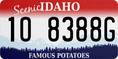 ID license plate 1O8388G