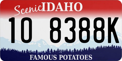 ID license plate 1O8388K