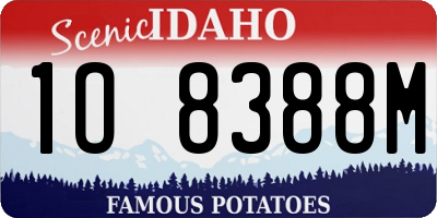 ID license plate 1O8388M