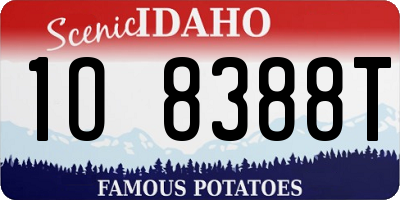 ID license plate 1O8388T
