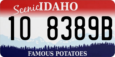 ID license plate 1O8389B