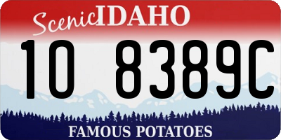 ID license plate 1O8389C